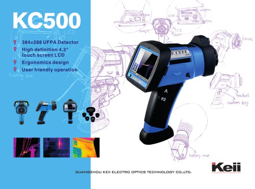 Keii Handheld Thermal Imaging/ Portable Infrared cameras KC500 for industrial / 320x240 pixels/ 1000g/High efficiency for Electrical / Mechanical/ Building diagnostics/ Automation/ energy conservation / Environmental