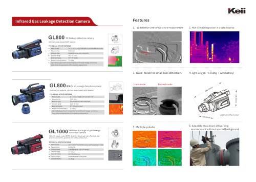 keii IR Optical Gas Imaging Cameras GL800, GL800 PRO & GL1000/ gas leak detection / Cooled detector/ 320x240 pixels|