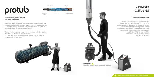 PROTUB. Chimney sweeping and heat exchanger cleaning equipment