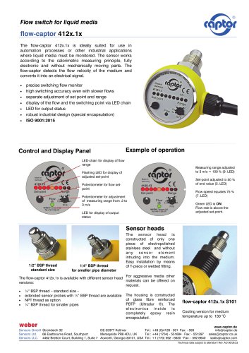 Data sheet flow-captor 412x.1x