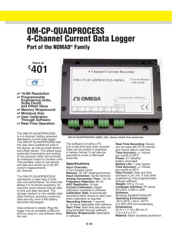 4 Channel Process Current Data Logger OM-CP-QUADPROCESS