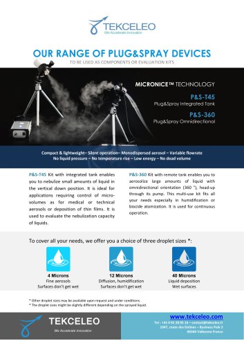 OUR RANGE OF PLUG&SPRAY DEVICES