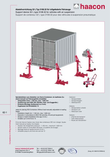 Support device 32 t, type 3108.32 for vehicles with air suspension