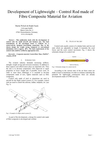 Development of Lightweight – Control Rod made of Fibre Composite Material for Aviation