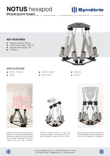 Aquilon hexapod - SYMETRIE - PDF Catalogs | Technical Documentation ...