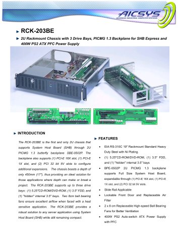 RCK203BE 2U chassis with PCI express backplane