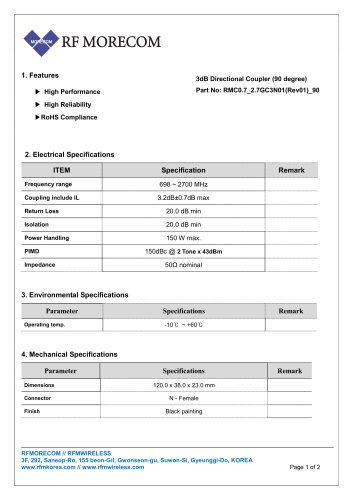 3dB Directional Coupler (90 degree)