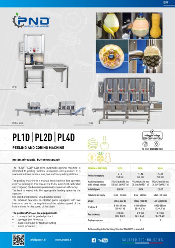 PL1D/PL2D/PL4D - Technical data sheet