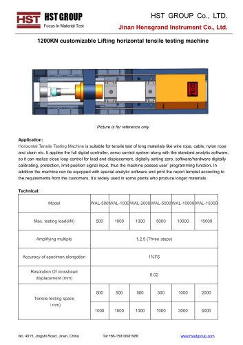 1200KN customizable Lifting horizontal tensile testingmachine
