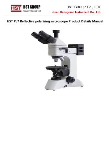 HST PL7 Reflective polarizing microscope Product DetailsManua