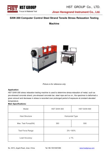 SXW-300 Computer Control Steel Strand Tensile Stress RelaxationTestingMachine