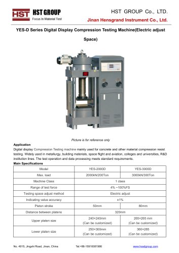 YES-D Series Digital Display Compression Testing Machine(ElectricadjustSpace)