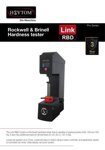 MODEL Rockwell & Brinell Link RBD HOYTOM® PRO Series