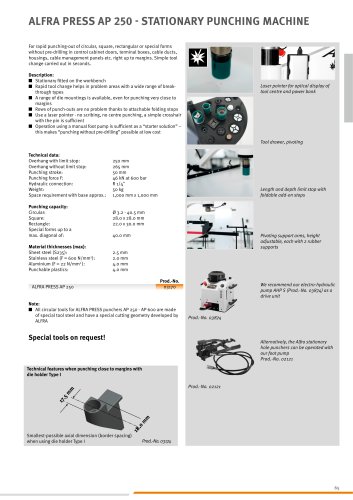 ALFRA PRESS AP 250 - STATIONARY PUNCHING MACHINE