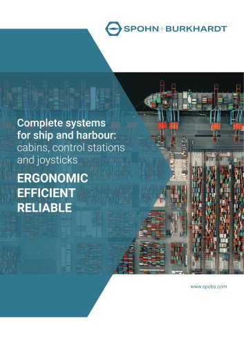 Complete systems for ship and harbour: Kabinen, Steuerstände und Joysticks cabins, control 
