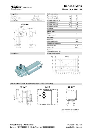 Worm Gear Motor Type 404 854 DCK31 NIDEC MOTORS ACTUATORS PDF Worm Gear Motor Type 404 854 DCK31 NIDEC MOTORS ACTUATORS PDF
