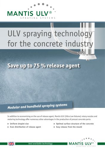 ULV spraying technology for the concrete industry