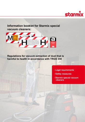 Regulations for vacuum extraction of dust that is harmful to health in accordance with TRGS 559