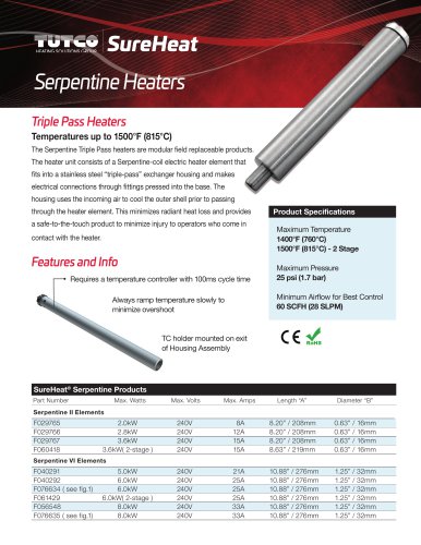 Serpentine Heaters