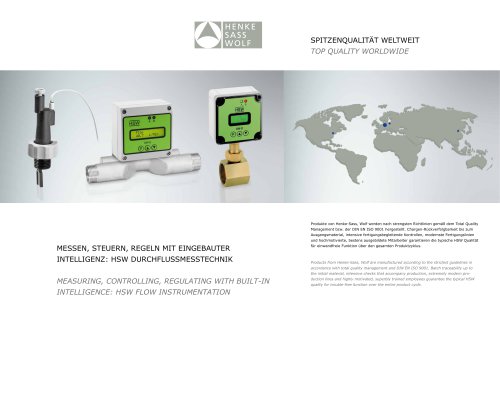 MEASURING, CONTROLLING, REGULATING WITH BUILT-IN INTELLIGENCE: HSW FLOW INSTRUMENTATION