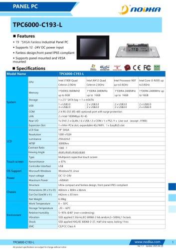 TPC6000-CX3 Series Datasheet