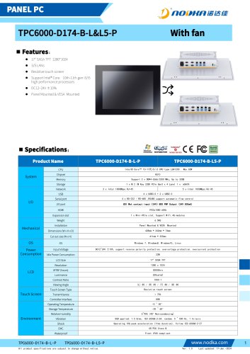 TPC6000-DX4 Series Datasheet