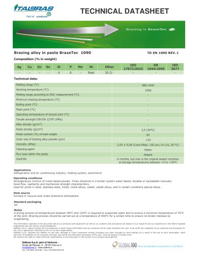 Brazing alloy in paste BrazeTec 1090