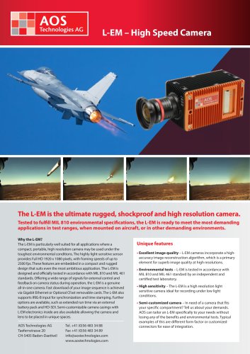 L-EM – High Speed Camera