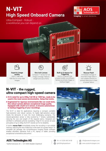 N-VIT High Speed Onboard Camera
