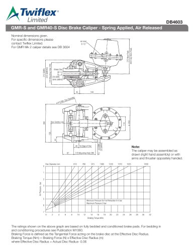 DB4603 GMR-S and GMR40-S Disc Brake Caliper - Spring Applied, Air Released