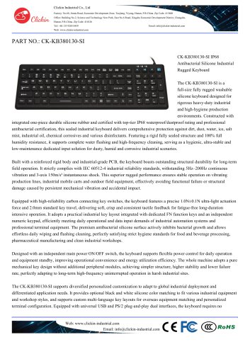 Waterproof Antibacterial silicone rubber keyboard 