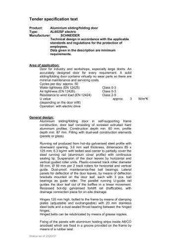 Ausschreibungstext AL602SF