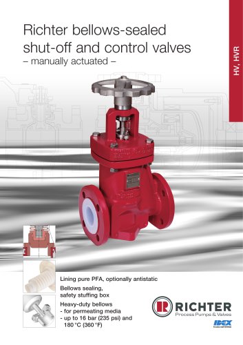 bellows-sealed shut-off and control valves