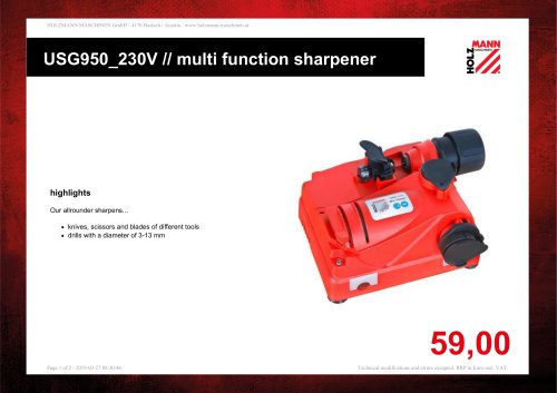 USG950_230V // multi function sharpener