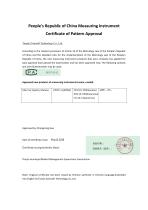 Certificate of Pattern Approval - 2