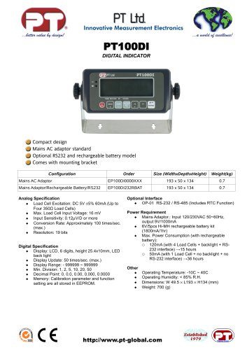 PT100DI Value Digital Indicator