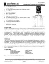 Silicon Designs Model 2260 Analog Accel, ±4V Differential or 4V Single Ended Output,  +8 to +32 VDC - 1