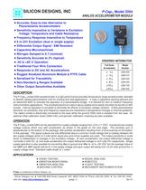 Silicon Designs Model 2264 Analog Accelerometer, ±500 mV Differential or 250 mV Single Ended Output, +6 to +22 VDC - 1