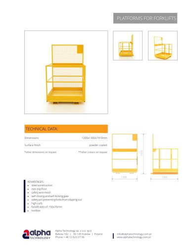 Platforms for forklifts