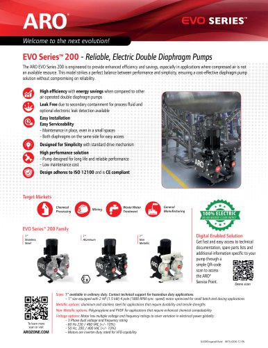 EVO Series™ 200 - Reliable, Electric Double Diaphragm Pumps