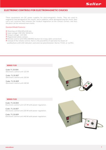 ELECTRONIC CONTROLS FOR ELECTROMAGNETIC CHUCKS