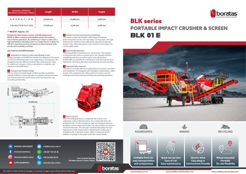 BLK01E - Boratas Wheeled Mobile Impact Crushing Screening Plant