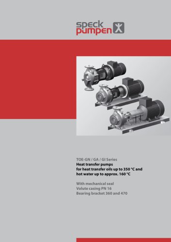 Centrifugal pumps/ mechanical seal TOE-GN / GA / GI series