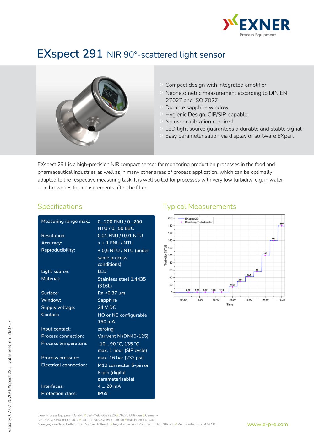 EXspect 291 - Exner Process Equipment GmbH