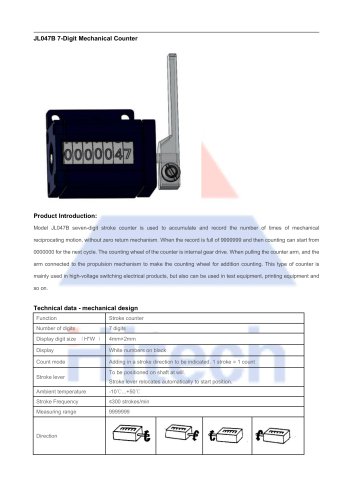 HITECH stroke counter JL047B 7-digit