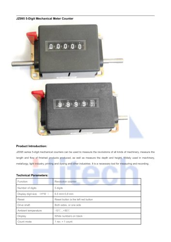 JZ095 5-Digit Mechanical Rotary-Revolution Counter Counter