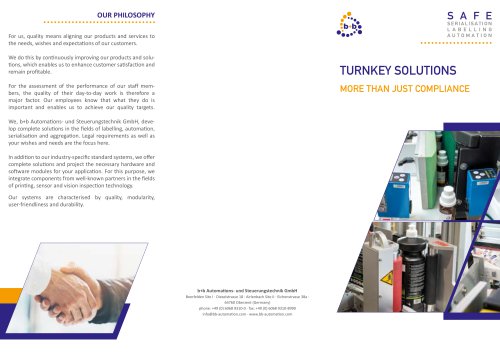 Turnkey solutions for labelling, serialisation, aggreation and automation