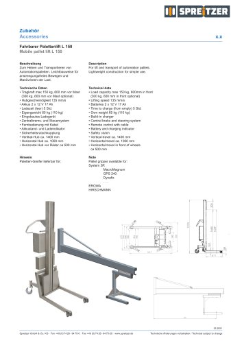 Mobile pallet lift