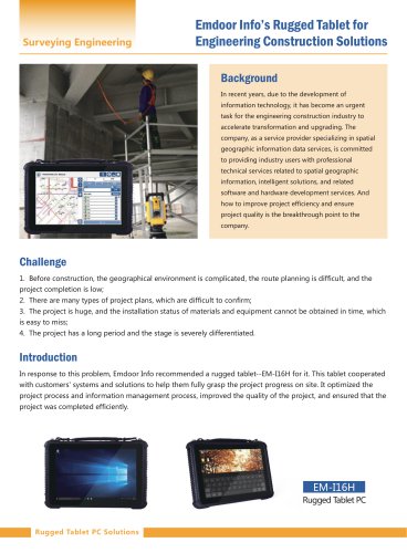 EM-I16H Rugged Tablet Revolutionizing Engineering Construction Solutions in Surveying Engineering