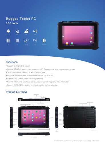 EM-Q16 Emdoor Info. 10.1 inch Android 10 Robust Tablet 